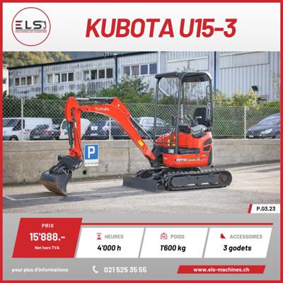 Mini pelle Kubota U15-3 - P.03.23 - minibagger