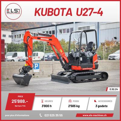 Mini pelle Kubota U27 - E.52.24 - bagger Kubota