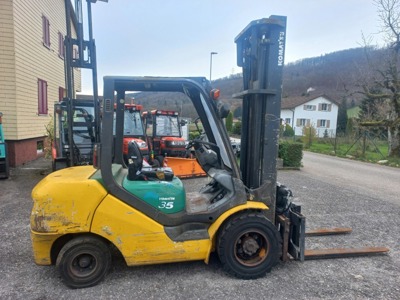 3,5 T Stapler Dieselstapler Hubstapler Gabelstapler Komatsu FD35 mit Kaupp Endlos - Drehgerät Kistendrehgerät HH 4,3m , Yanmar Motor